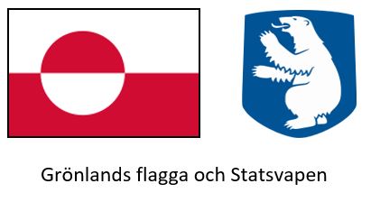 Denna bild har ett alt-attribut som är tomt. Dess filnamn är Grönlands-flagga-och-statsvapen.jpg